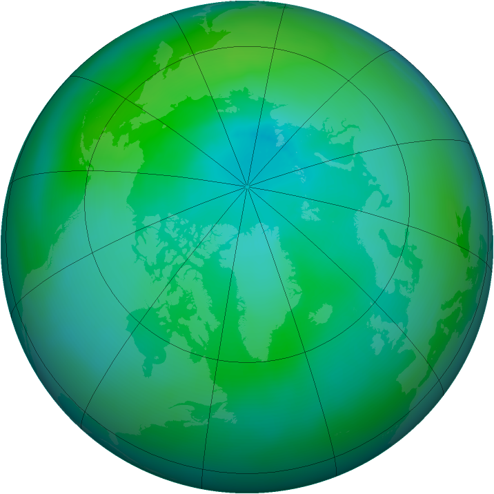 Arctic ozone map for September 2013